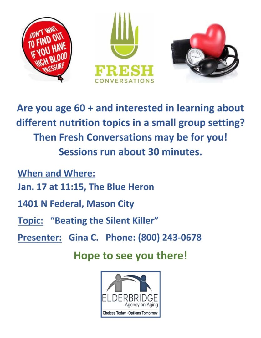 A flyer for the fresh conversations event.