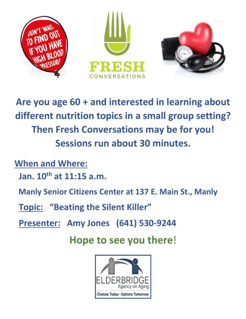 A flyer for a group discussion with fresh conversations.