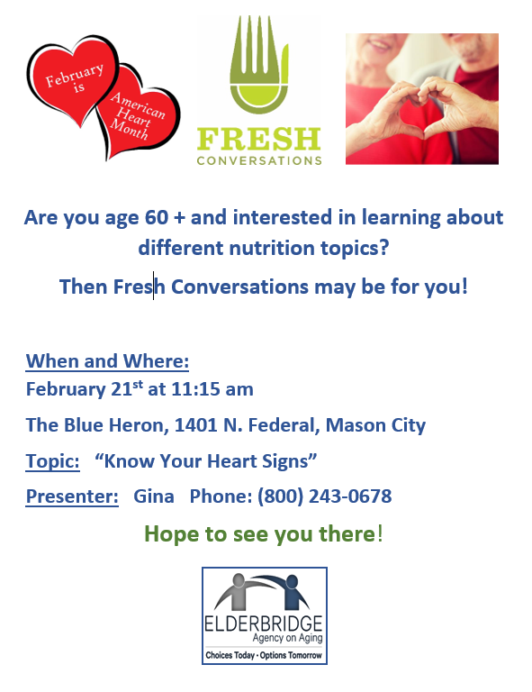 A flyer for fresh conversations about nutrition.