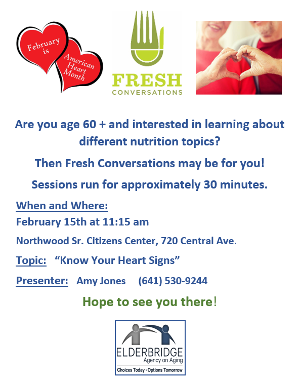 A flyer for fresh conversations about healthy eating.