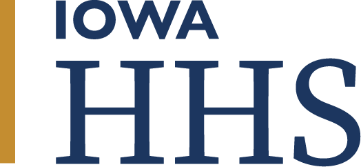 A green and blue logo for the iowa health department.