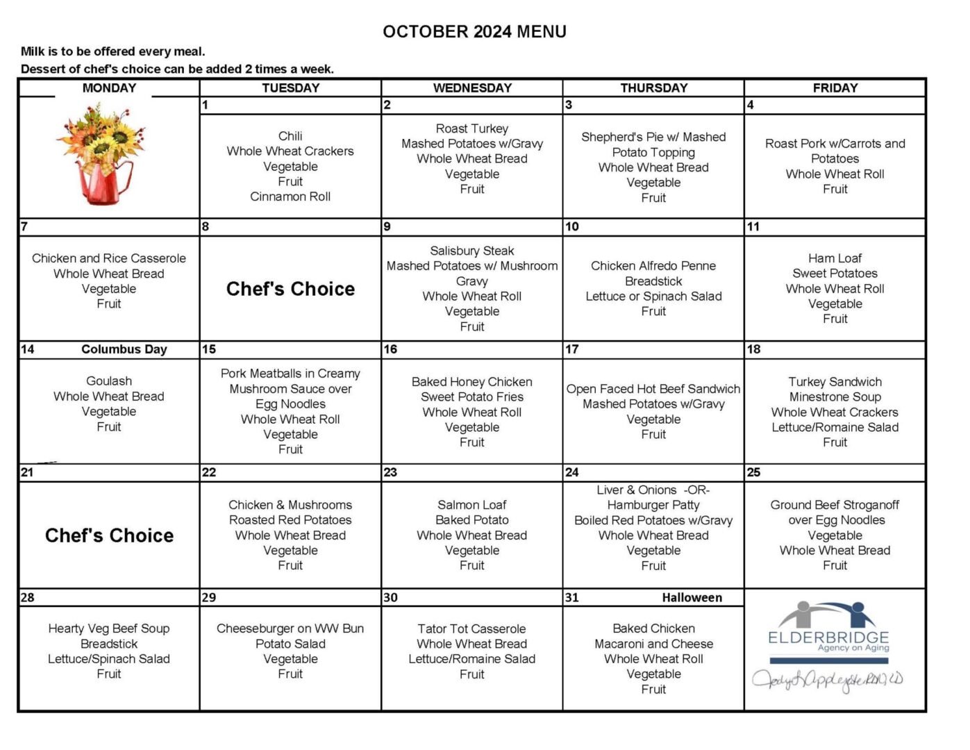 Oct FY25 Menu