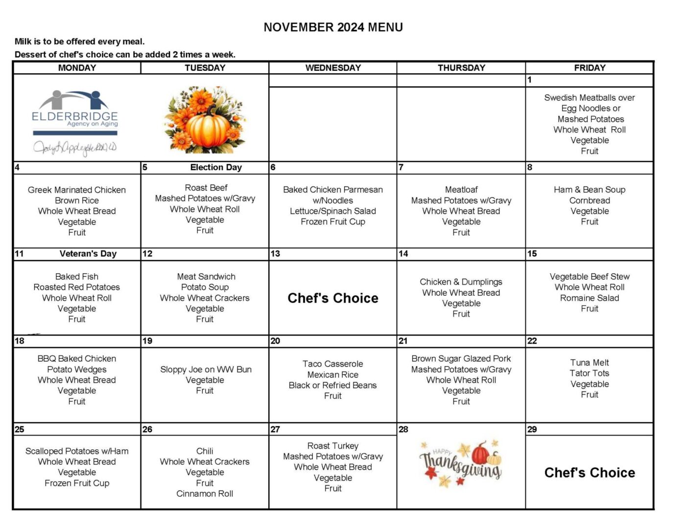 Nov FY25 Menu